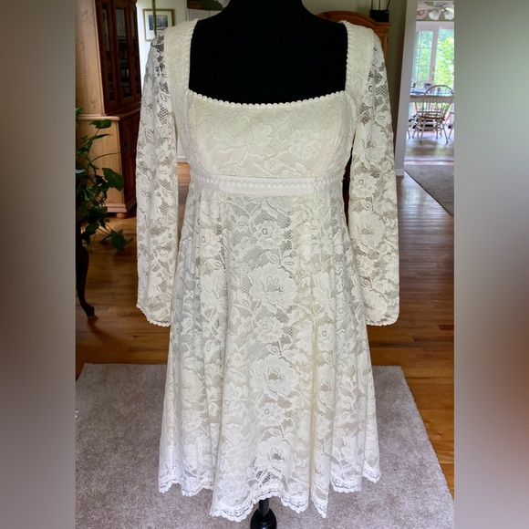 Free People White Lace Longsleeve Fairytale Dress - Picture 7 of 13